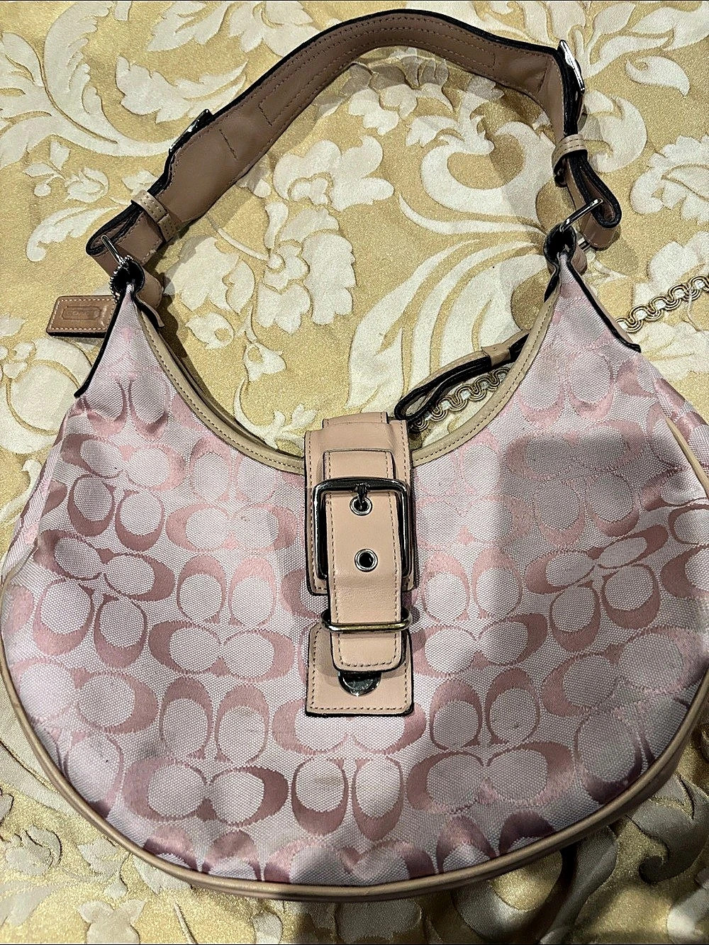 COACH Pink & Beige Shoulder Bag